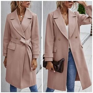 Belted double button coat size medium